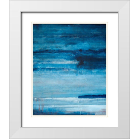Ocean Blue White Modern Wood Framed Art Print with Double Matting by Diliberto, Michael A.