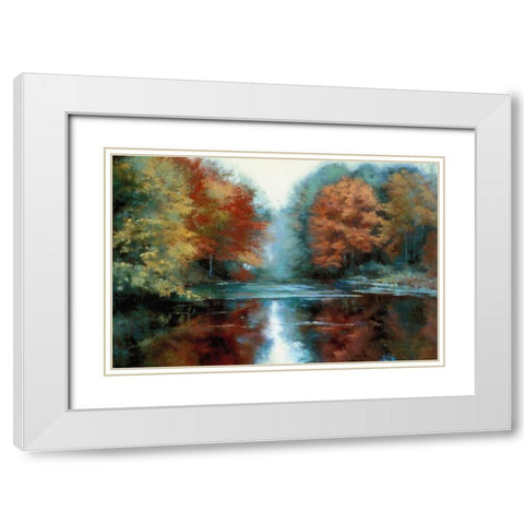Saco River White Modern Wood Framed Art Print with Double Matting by Engelman, Esther