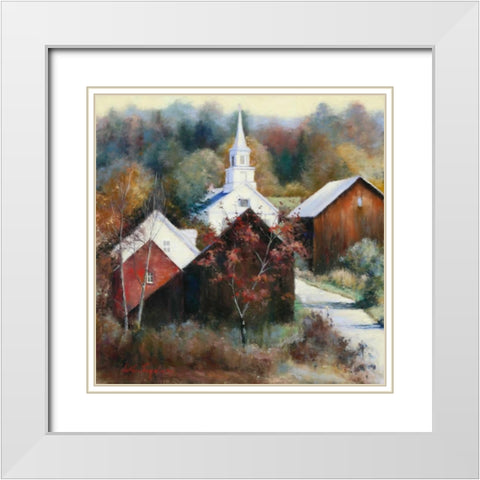 New England Veterans White Modern Wood Framed Art Print with Double Matting by Engelman, Esther