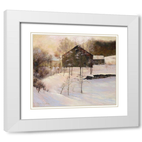 Winter Peace White Modern Wood Framed Art Print with Double Matting by Engelman, Esther