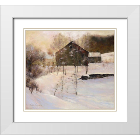 Winter Peace White Modern Wood Framed Art Print with Double Matting by Engelman, Esther