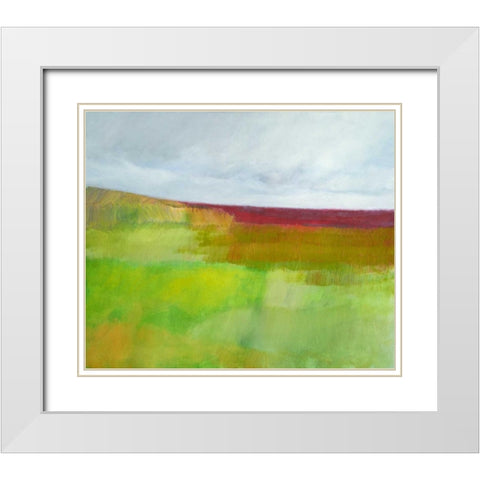 Dorset Green and Red White Modern Wood Framed Art Print with Double Matting by Engeln, Skadi