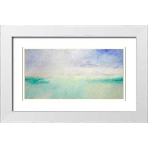 Green and Purple Sea and Sky White Modern Wood Framed Art Print with Double Matting by Engeln, Skadi