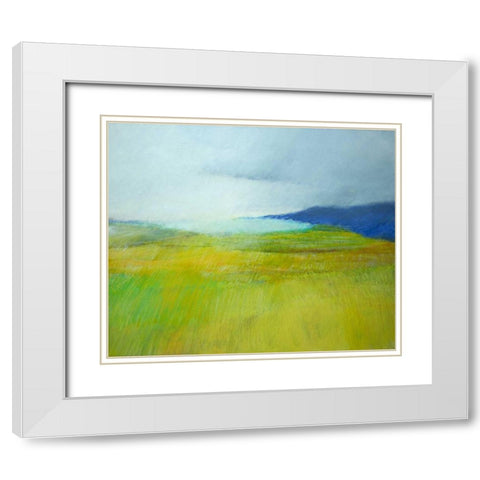 Landscape With Blue White Modern Wood Framed Art Print with Double Matting by Engeln, Skadi