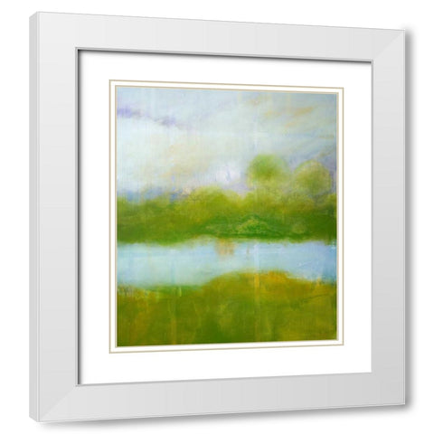 Purple and Green Landscape White Modern Wood Framed Art Print with Double Matting by Engeln, Skadi