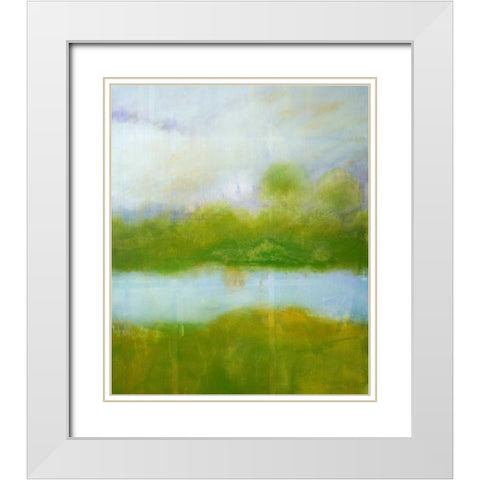 Purple and Green Landscape White Modern Wood Framed Art Print with Double Matting by Engeln, Skadi