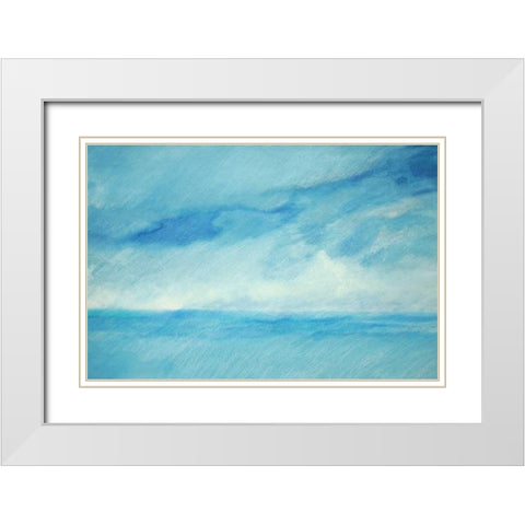 Sky and Sea 3 White Modern Wood Framed Art Print with Double Matting by Engeln, Skadi