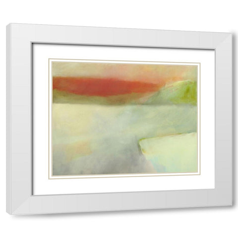 Ice Lake and Red Mountain White Modern Wood Framed Art Print with Double Matting by Engeln, Skadi