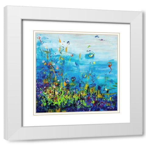 Fleur de Mer White Modern Wood Framed Art Print with Double Matting by Ernst, Heather W.