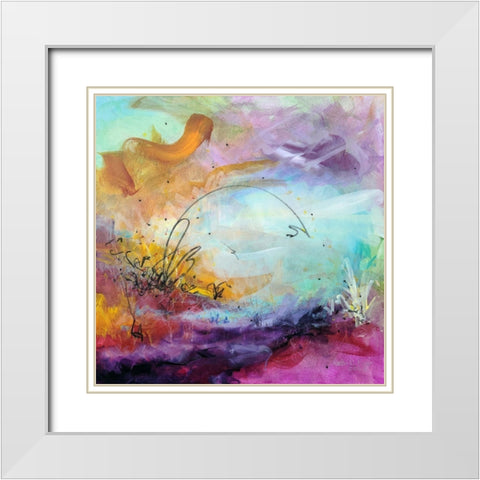 Gracious White Modern Wood Framed Art Print with Double Matting by Ernst, Heather W.