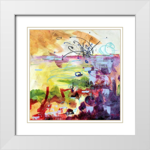 Play Me White Modern Wood Framed Art Print with Double Matting by Ernst, Heather W.