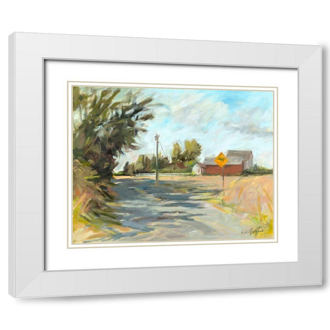 Dry Slough Road White Modern Wood Framed Art Print with Double Matting by Ekstrand, Kris