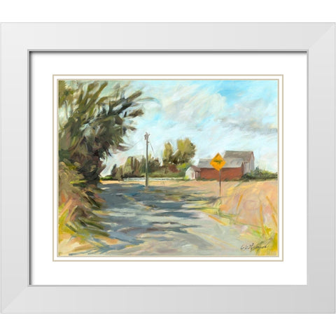 Dry Slough Road White Modern Wood Framed Art Print with Double Matting by Ekstrand, Kris