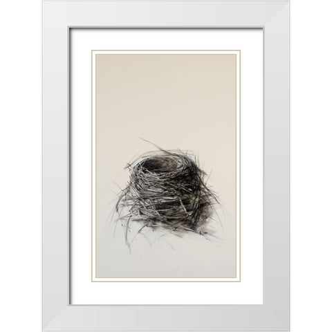 Fledged Nest White Modern Wood Framed Art Print with Double Matting by Ekstrand, Kris