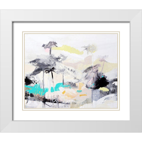 Paraiso White Modern Wood Framed Art Print with Double Matting by Escayo, Alba