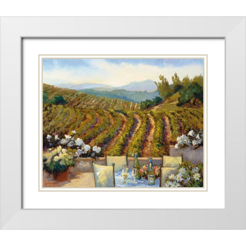 Vineyards to Mount St. Helena White Modern Wood Framed Art Print with Double Matting by Freudenstein, Ellie