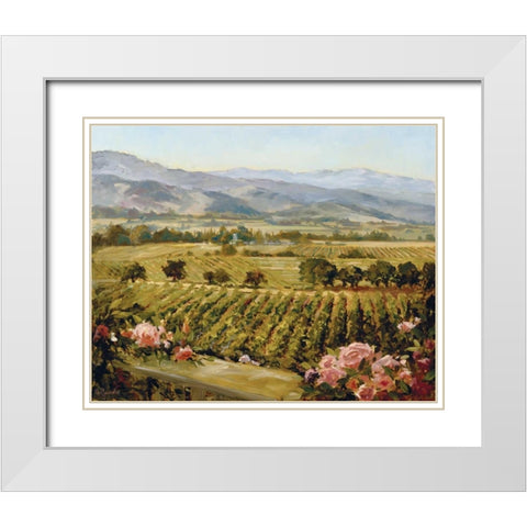 Vineyards to Vaca Mountains White Modern Wood Framed Art Print with Double Matting by Freudenstein, Ellie
