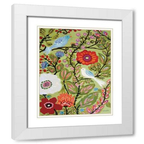 Peace Garden White Modern Wood Framed Art Print with Double Matting by Fields, Karen