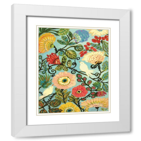 Sweet Cottage Garden White Modern Wood Framed Art Print with Double Matting by Fields, Karen