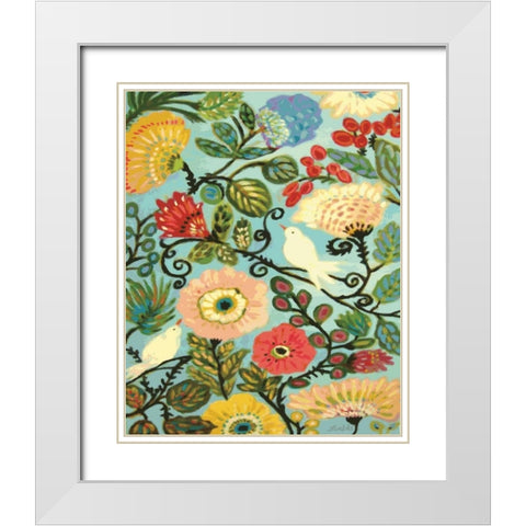 Sweet Cottage Garden White Modern Wood Framed Art Print with Double Matting by Fields, Karen