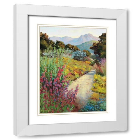 Garden Path White Modern Wood Framed Art Print with Double Matting by Freudenstein, Ellie