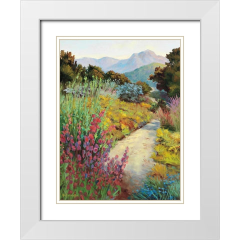 Garden Path White Modern Wood Framed Art Print with Double Matting by Freudenstein, Ellie