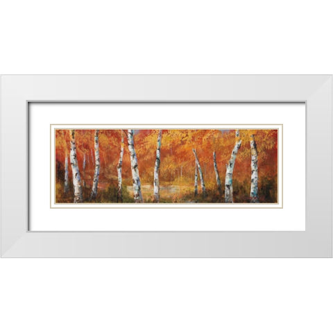 Autumn Birch I White Modern Wood Framed Art Print with Double Matting by Fronckowiak, Art