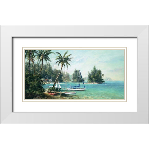 Island Cove White Modern Wood Framed Art Print with Double Matting by Fronckowiak, Art
