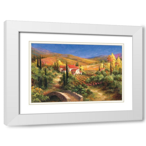Tuscan Bridge White Modern Wood Framed Art Print with Double Matting by Fronckowiak, Art
