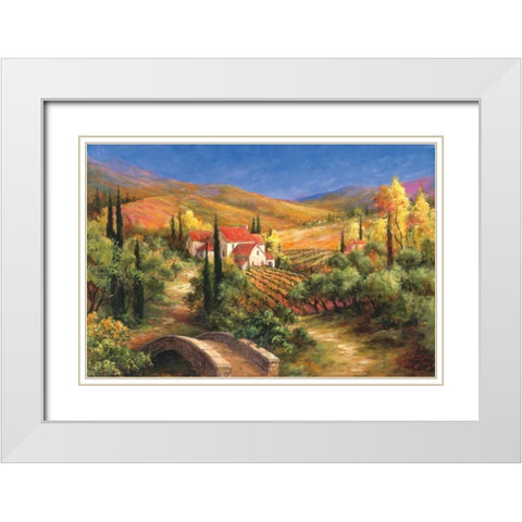 Tuscan Bridge White Modern Wood Framed Art Print with Double Matting by Fronckowiak, Art