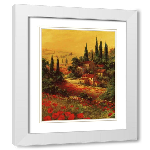 Toscano Valley I White Modern Wood Framed Art Print with Double Matting by Fronckowiak, Art
