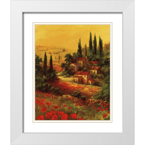 Toscano Valley I White Modern Wood Framed Art Print with Double Matting by Fronckowiak, Art