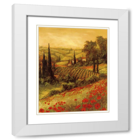 Toscano Valley II White Modern Wood Framed Art Print with Double Matting by Fronckowiak, Art