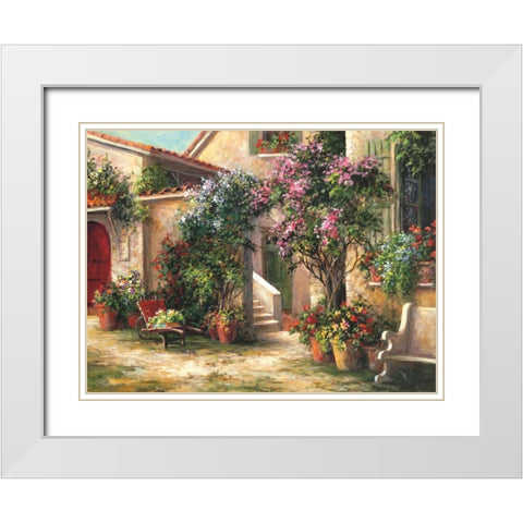Garden Courtyard White Modern Wood Framed Art Print with Double Matting by Fronckowiak, Art