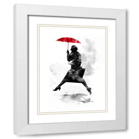 Puddle Jumper White Modern Wood Framed Art Print with Double Matting by Farkas, Robert