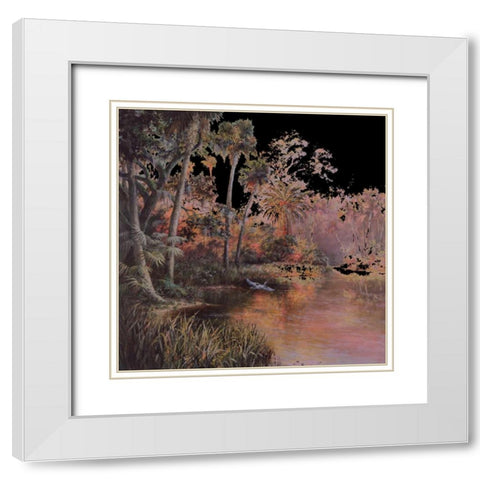 Myakka Sunset White Modern Wood Framed Art Print with Double Matting by Fronckowiak, Art