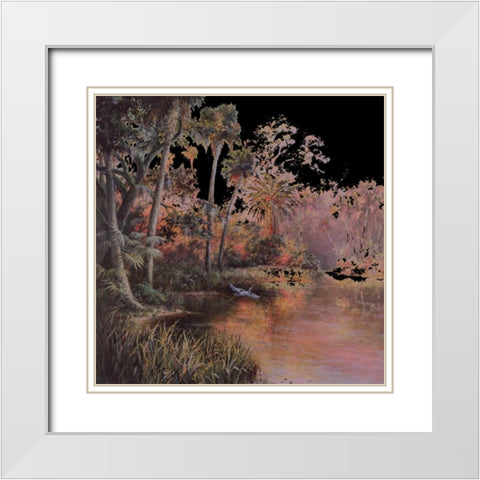 Myakka Sunset White Modern Wood Framed Art Print with Double Matting by Fronckowiak, Art