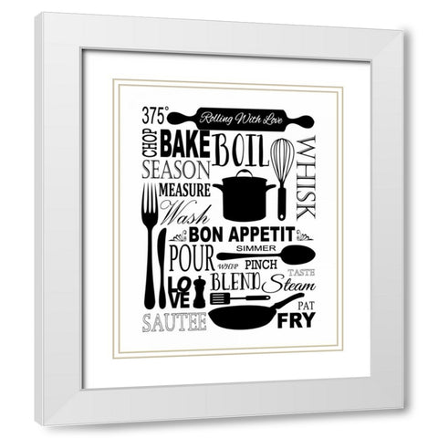 Culinary Love 1 White Modern Wood Framed Art Print with Double Matting by Fuqua, Leslie