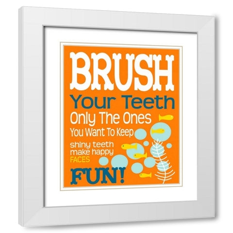 Ocean Bubble Friends 1 White Modern Wood Framed Art Print with Double Matting by Fuqua, Leslie