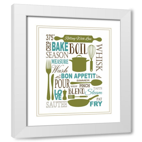 Culinary Love 1 White Modern Wood Framed Art Print with Double Matting by Fuqua, Leslie