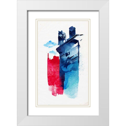 This Is My Town White Modern Wood Framed Art Print with Double Matting by Farkas, Robert