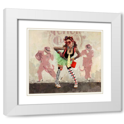 Devil or Angel? White Modern Wood Framed Art Print with Double Matting by Fitzpatrick, Michael