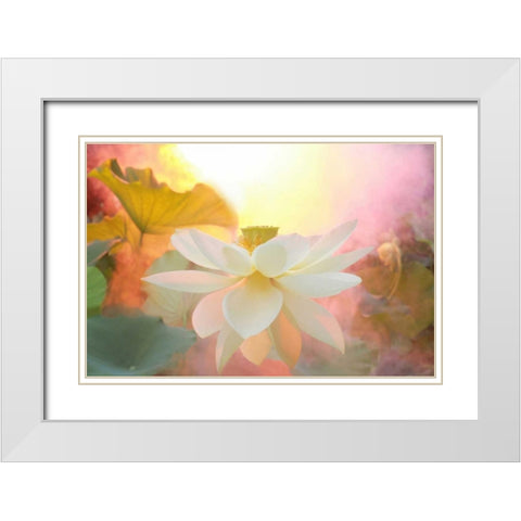 Arise White Modern Wood Framed Art Print with Double Matting by Farzad, Bahman