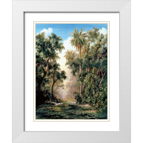Birds on Lost River White Modern Wood Framed Art Print with Double Matting by Fronckowiak, Art