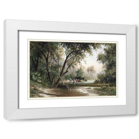 Forked Creek White Modern Wood Framed Art Print with Double Matting by Fronckowiak, Art