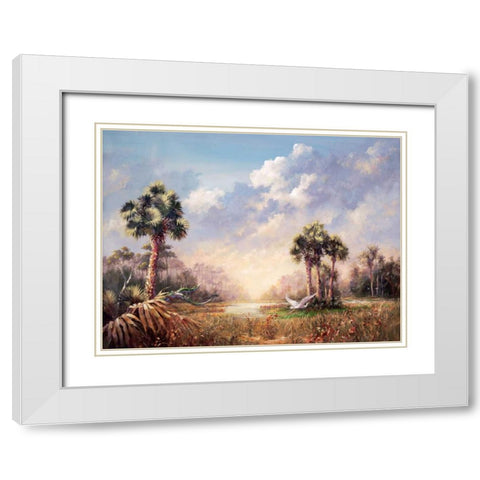 Golden Glades White Modern Wood Framed Art Print with Double Matting by Fronckowiak, Art