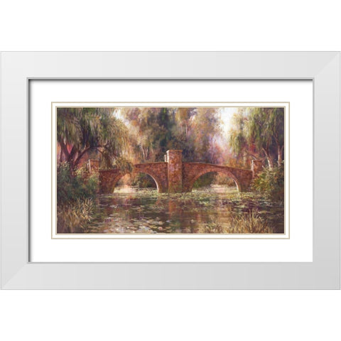 Willow Bridge White Modern Wood Framed Art Print with Double Matting by Fronckowiak, Art