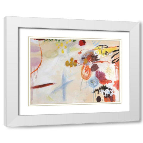 Catching Bubbles White Modern Wood Framed Art Print with Double Matting by Fischer, Kyoko