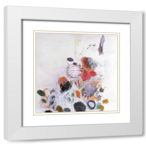 Haru-no Jin 1 White Modern Wood Framed Art Print with Double Matting by Fischer, Kyoko