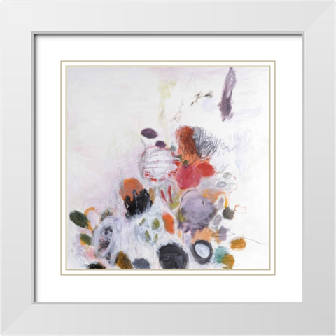 Haru-no Jin 1 White Modern Wood Framed Art Print with Double Matting by Fischer, Kyoko
